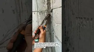 Removing Steel Wire from Concrete Wall with Pliers #Construction #Tools #Shorts