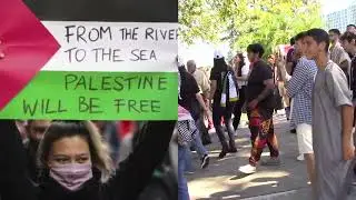 HAMAS TERRORIST RALLY in ORLANDO, FL, 10/14/23  with the Screaming Jihadi In Yoga Pants