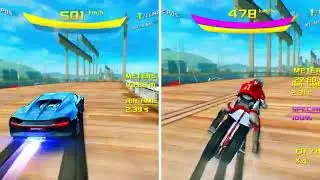 CAR VS BIKE  ! | Asphalt 8 Bugatti Chiron vs Dodge Tomahawk Gameplay Update 60