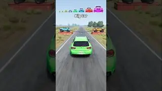 Большие и маленькие машины против машин с цепями #шорты | BeamNG.Drive
