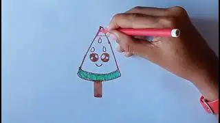 How to draw a Watermelon slice Easy