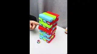 Colorful jenga wooden with dice 2021 indoor toys & game for every home  | #shorts play master #toys