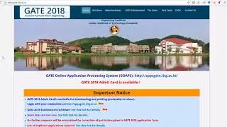 Admit cards for GATE 2018 released