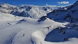 Tignes / Val Disere drone video at la grande motte