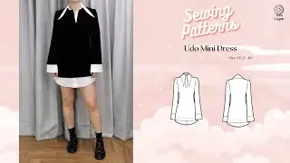 Udo Mini Dress Sewing Video  // Digital PDF Sewing Pattern Size UK 2-40 // Luyion