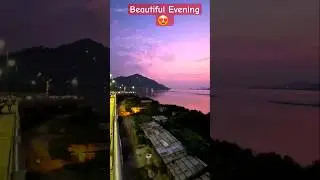 Gorgeous sunset over the Brahmaputra.#shorts #sunset #newsong