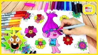 TROLLS Poppy Coloring Book! Learn Colors For Kids! Fun Coloring Video For Children!