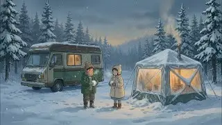 Quiet Family Camping in the Snow ❄️ Fishing & Cooking Sinigang | Ghibli-Inspired Winter Cozy Living
