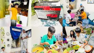 AC service Khod hi Ker li/Chana&Mash ki Dal With Boil Rice Recipe /AC Service Maschine Review Dubai