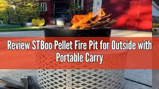 Review STBoo Pellet Fire Pit for Outside with Portable Carrying Storage Bag, 15x11Inch Smokeless Fir