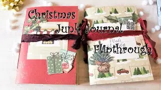 Christmas Red & Green / Blue & Pink - Junk Journal Flipthrough