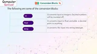 Conversion Blocks|𝐂𝐡 10 |Computer Genius |𝐂𝐥𝐚𝐬𝐬 5