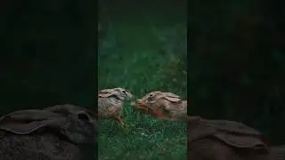 Two Rabbit Fight And Play #ytshorts #rabbit #wildlife #wildliferescue #photography