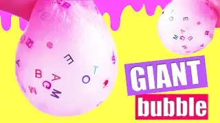 How To Make Giant Bubble Slime with Alphabet Confetti No Borax Slime DIY by Bum Bum Surprise Toys