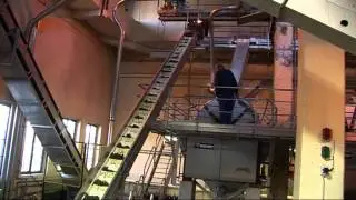 WINE MAKING. INDUSTRIAL WINE PRESS FACTORY IN EGUISHEIM ALSACE FRANCE.