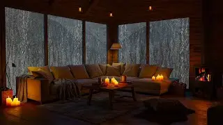 Night Comfort Mountain Cabin Rain ⛈️ Thunderstorm Sounds for Study & Sleep