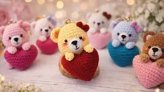 Cute Teddy Bear Keychain Crochet Tutorial 🧸 | Easy Amigurumi for Beginners