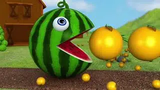 Learn Colors with PACMAN and 3D Lollipop Pingpong Farm Street Vehicle for Kid Children
