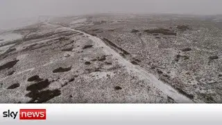 Drone captures amazing shots of Yorkshire Dales covered in snow