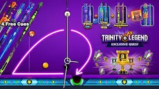 8 Ball Pool - Trinity Legend Quest 4 Free Cues + Pool Pass + Spin + Showdown Rank 2 - GamingWithK