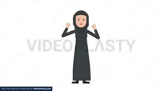 Arab Traditional Woman Stressed Stock Animation