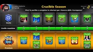 8 ball pool Pool Pass  Crucible Season Level Max+2 stecche Livello MAX