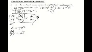Differentation Worksheet 6 (Connected Rates of Change) Homework Q2a
