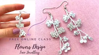 Lace Jewellery Flower Design Online Class// Free 3D Hand Embroidery