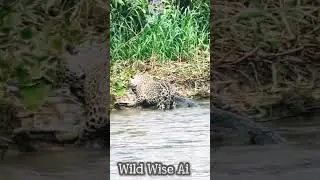 Leopard vs Crocodile 🤯🤯 #shorts #viralshort #shortfeed #aigenerated #battle