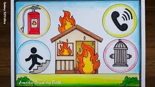 Fire Safety Drawing | Fire Prevention Week Poster Drawing | Safety Drawing | Fire Safe India Poster