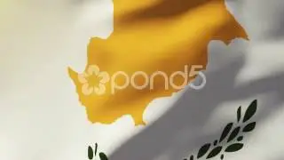 Cyprus Flag Waving In The Wind. Looping Sun Rises Style. Animation Loop