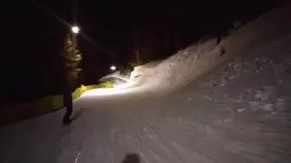 Snowboarding Ina's Way at night - Keystone Colorado
