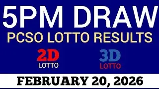 Lotto Result Today 5pm Draw February 20, 2026 Swertres Ez2 PCSO Live Result