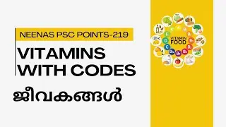 VITAMINS ജീവകങ്ങൾ Deficiency Diseases Chemical Names Special Names  NEENAS PSC POINTS 219