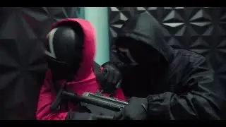 Masked Triangle vs masked Square (aka masked woman vs masked villain)
