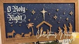 Christmas Nativity DIY | O Holy Night Wood Sign Makeover