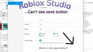 Roblox Studio : Save Button isn't showing up | How To Fix!