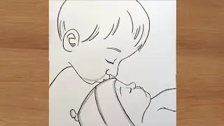 Cute baby brothers drawing। pencil sketch। brothers Day drawing । cute baby drawing #art #youtube