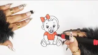 How to draw a little cute baby girl | Easy baby drawing step by step | kids drawing 