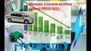 Старый Toyota Prius nhw11 2001 г. Расход до 5 литров на 100 км.