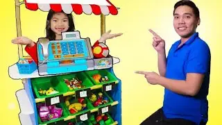Emma Pretend Play Shopping With Giant Grocery Store Super Market Toy | EP - 1 #Emma #mcqueen #car