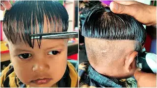 Cutest Baby Girl Blunt Bangs Toddlers Style ✂️Haircut Transformation #barbershop #barber