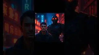 Cyberpunk Man & Robot Speak to the Future | Epic AI Short #ai #aicontent #mindforge #mindforgeai