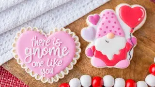 &ldquo;Gnome one like you&rdquo; royal icing cookie set decorated at 2x playback speed #cookiedecorating