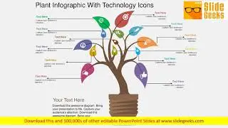 Plant Infographic With Technology Icons Powerpoint Template