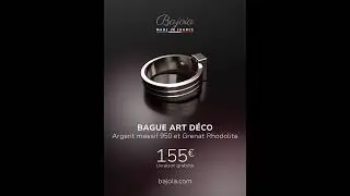 Bague femme Art D&eacute;co argent massif pierre fine semi-pr&eacute;cieuse Grenat rouge #bague #argent #grenat