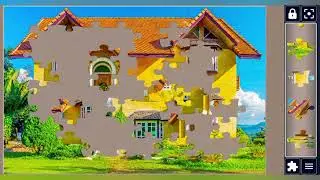 Vintage yellow Cottage in Countyside 💛🏡🧩 charming jigsaw puzzle 🧩//@jigsawpuzzle45 
