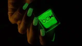 Glow In The Dark nails with thermo stamping / Светящийся в темноте маникюр с термостемпингом
