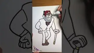 Drawing Grunkle Stan From Gravity Falls With Paint Markers