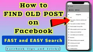 Paano hanapin ng MABILIS ang mga LUMANG Post sa Facebook?